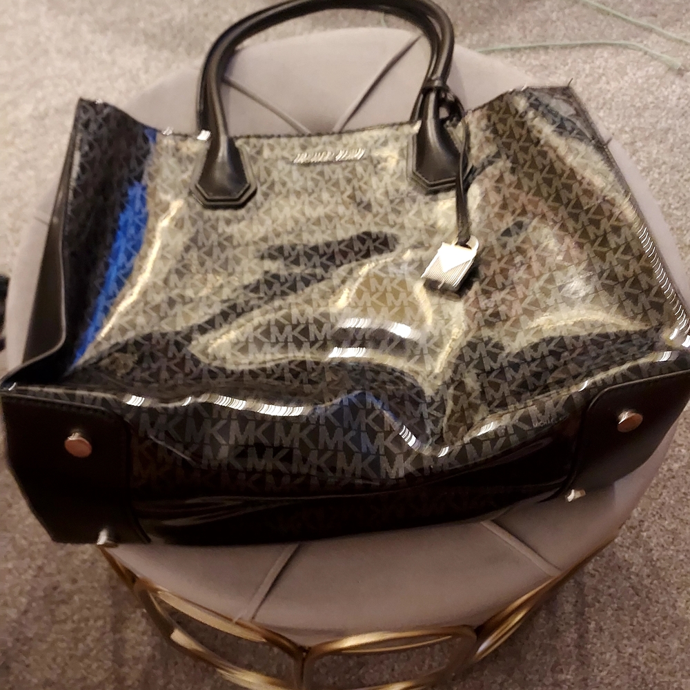 Michael Kors Black and Silver Monogram Tote